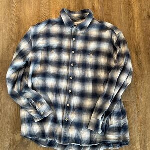 American Eagle Relaxed Fit Flannel Shirt — XL Tall — Blue Plaid